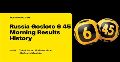 gosloto 6/45 results for today morning